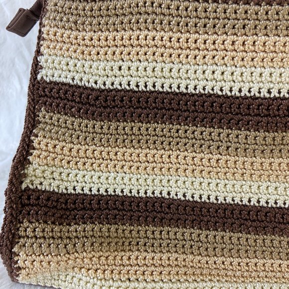 Macrame crochet style 2 handle strap shoulder purse BoHo Chic - Picture 2 of 10